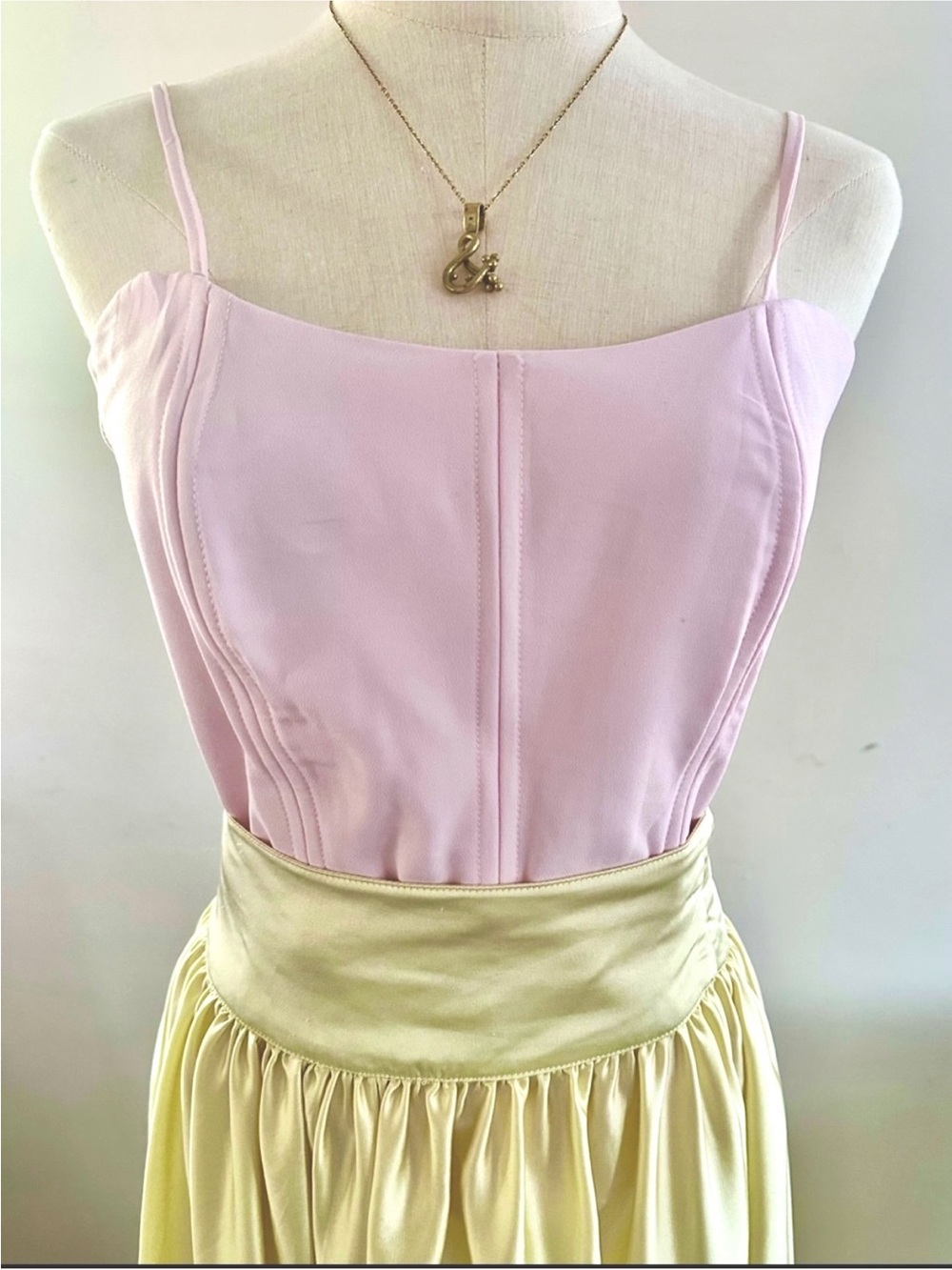 Y2K Pink Corset Cami Top Lace Up Back Coquette Clueless Vibe Vintage Bustier